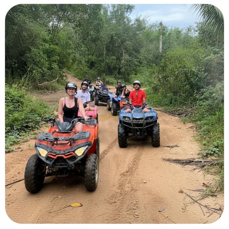 ATV quad bikes on a jungle trail in Koh Samui